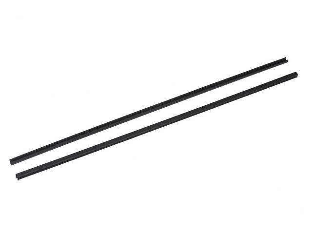 Door window channel Division Bar, (2) Incl vertical felt lined inserts in which the front of the door glass slides into, US-made repro