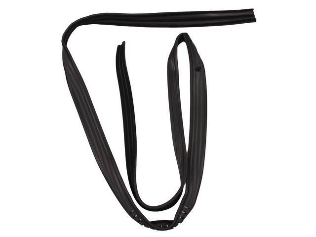WEATHERSTRIP / RUN, Window Division Bar / Channel, RH, allows the door glass to run smoothly along the vent window channel, repro