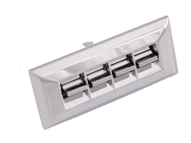 Power Window Control Switch and Bezel / Escutcheon Assembly, 4 button w/ square corner bezel, incl retainer, reproduction
