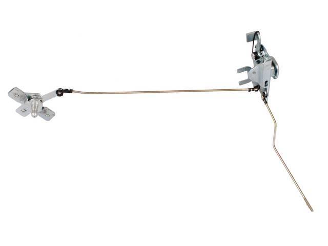 Front Door Latch Assembly Kit, RH, incl rod, retainer clips and short shaft relay, reproduction