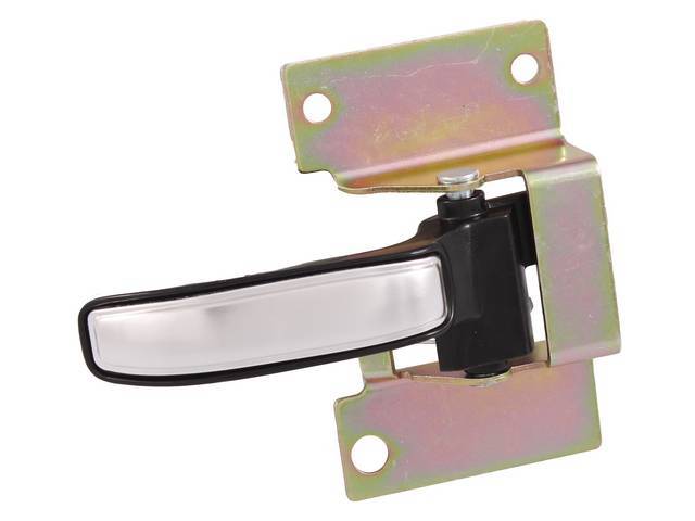 Inside Front Door Handle, Black with chrome face finish, RH, reproduction