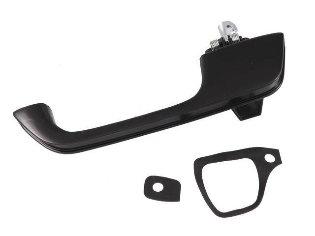 Outside Door Handle, Black Finish, LH / Driver Side, reproduction