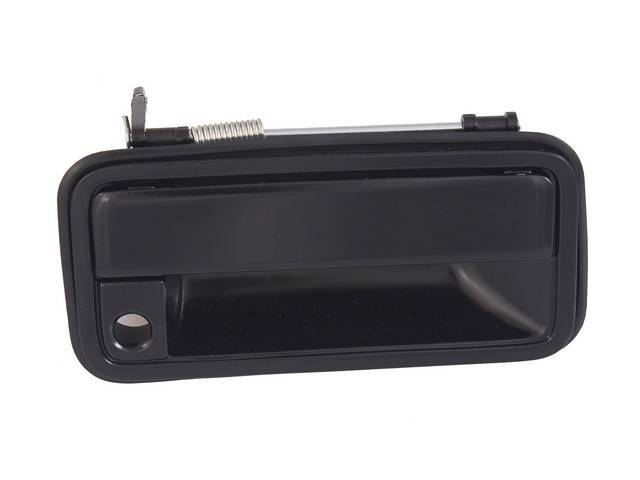 Outside Door Handle, RH, front, smooth black finish, w/ key hole, reproduction