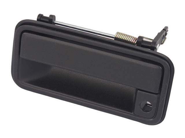OUTSIDE DOOR HANDLE, LH, front, w/ key hole, textured black finish, repro
