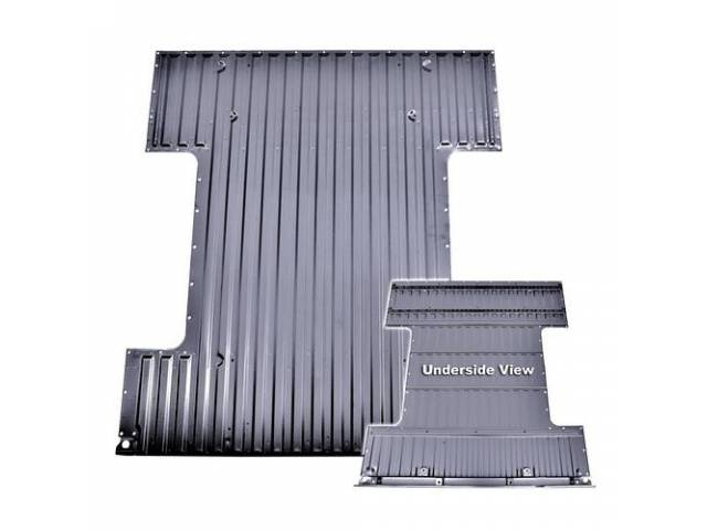 Complete Bed Floor Panel Assembly with lower braces, 18 gauge EDP-coated steel reproduction for (67-72 fleetside short bed)