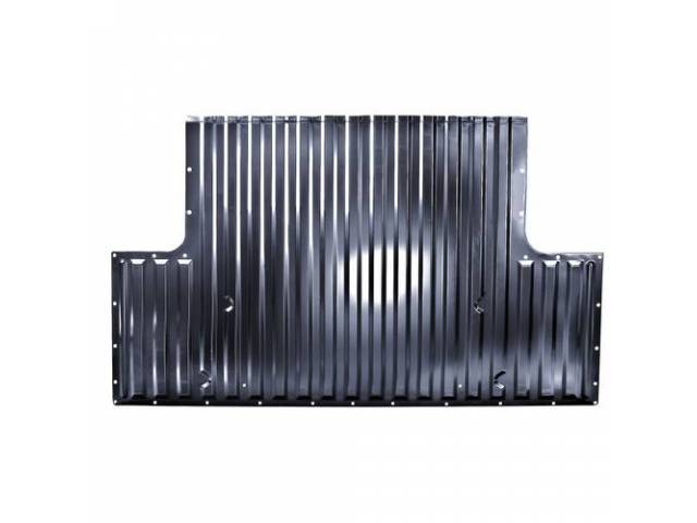 PANEL, Bed Floor, Front Section, 72 inches wide (at front), 50 inches wide (between wheelhouses), extends 53 inches in total length (stops 18 3/4 inches from front edge of wheelhouse cutout), 18 gauge EDP-coated steel, repro** if using with p/n K-16545-