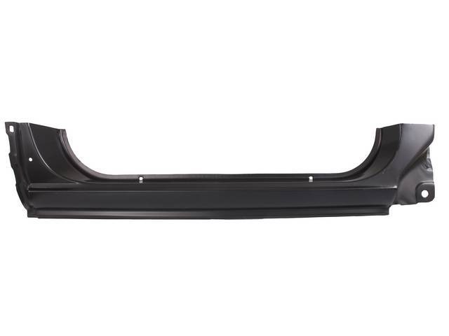 Outer Rocker Panel, w/ door post, RH, 46 1/4 inch lengthX 11 1/2 inch tall, 21 gauge steel, EPD-coated, reproduction