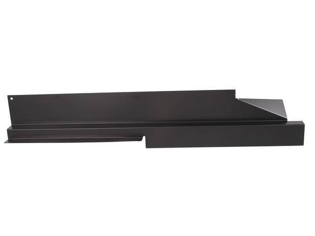 Rocker Panel Backing Plate, LH, 33 1/2 inch lengthX 6 1/2 inch tall, 20 gauge steel, EPD-coated, reproduction