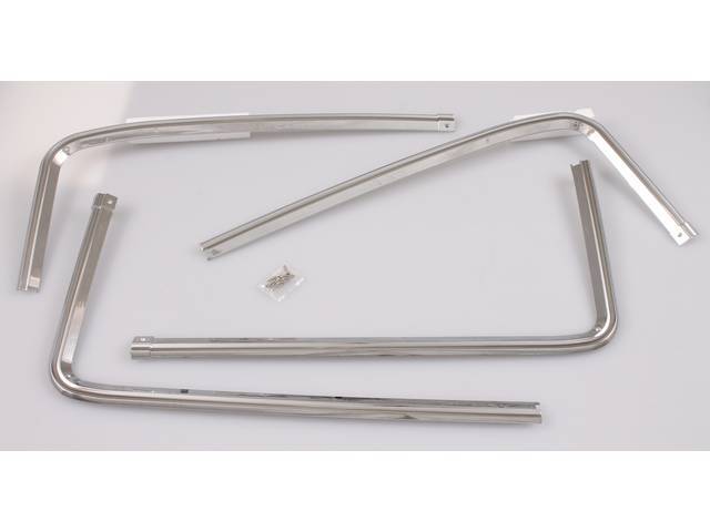 Headliner Trim Set, Chrome Plastic includes fasteners for (67-72)