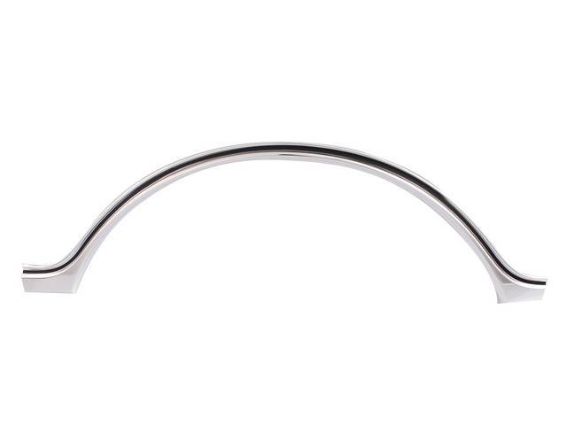 MOLDING, Wheelhouse, Rear Opening (arch), LH, aluminum construction featuring polished outer lip w/ center black accent, does not incl screws, repro