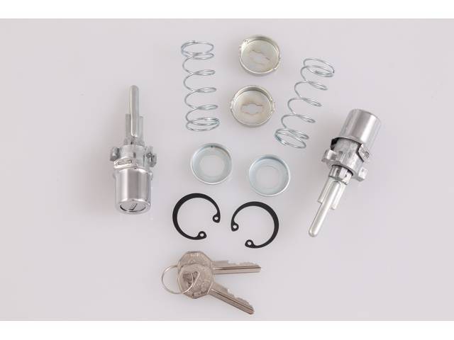 Door Cylinder and Key Assembly, 1 7/16 shaft length, does 2 doors