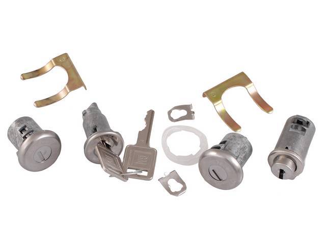 Doors, Ignition, and Glove Box Cylinders and Keys, Bright Finish, Later Style Square Head GM Keys