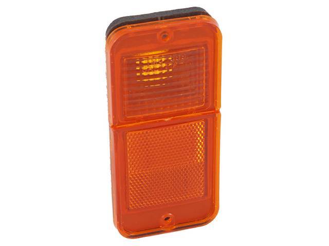 Side Marker Light Assembly, Front, Amber, Standard w/o Stainless Trim, reproduction