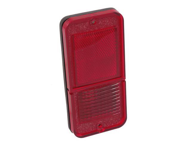 Side Marker Lamp Assembly, Rear, Red, Standard w/o Trim, reproduction