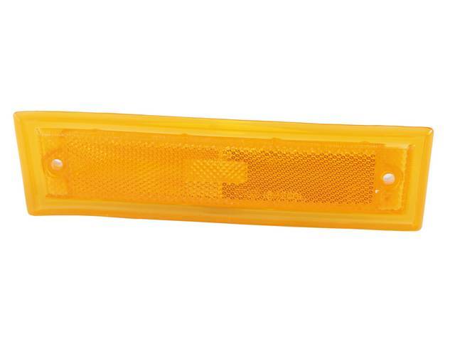 Side Marker Light Assembly, RH, Yellow Lens,w/o chrome trim, reproduction
