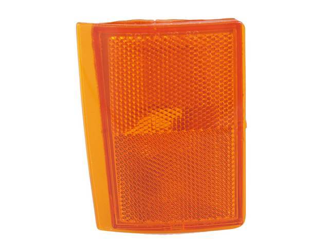 Side Marker Lamp Assembly, Front, Lower Reflector, LH, S.A.E, Amber, reproduction