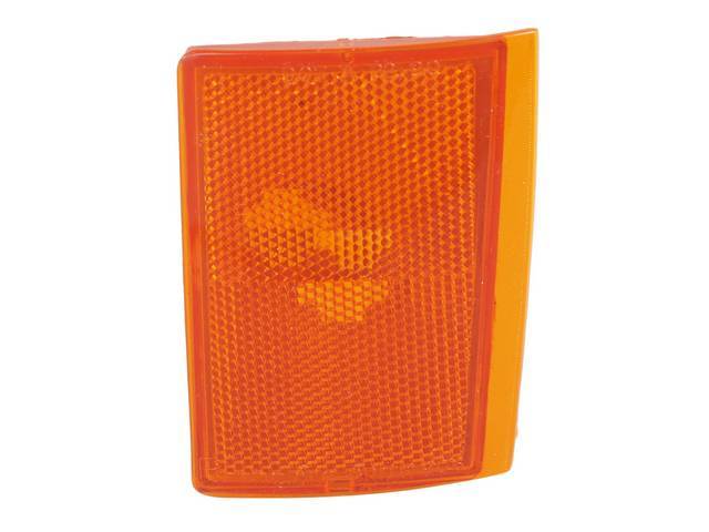 Side Marker Lamp Assembly, Front, Lower Reflector, RH, S.A.E, Amber, reproduction