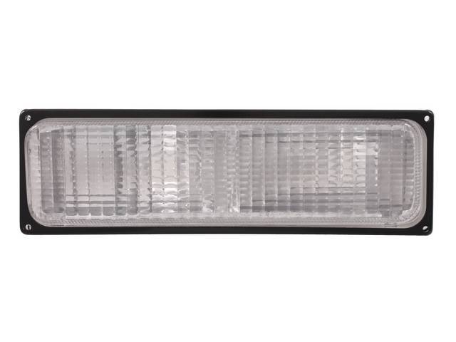 LAMP ASSY, PARKING / SIGNAL, LENS AND HOUSING, LH, BLACK TRIM, CLEAR, DUAL, S.A.E