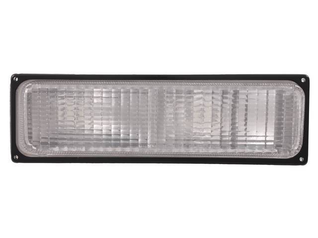 LAMP ASSY, PARKING / SIGNAL, LENS AND HOUSING, RH, BLACK TRIM, CLEAR, DUAL, S.A.E