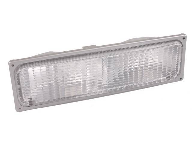 Parking / Signal Lamp Assembly, Lens and Housing, LH, Gray Trim, Clear, S.A.E, Composite reproduction