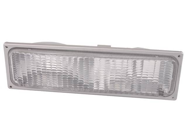 Parking / Signal Lamp Assembly, Lens and Housing, RH, Gray Trim, Clear, S.A.E, Composite reproduction