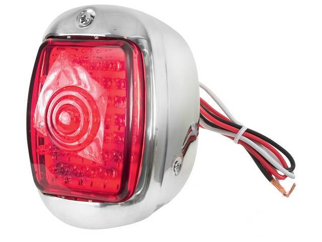 Tail Light Assembly, LED, LH, incl stainless housing, reproduction