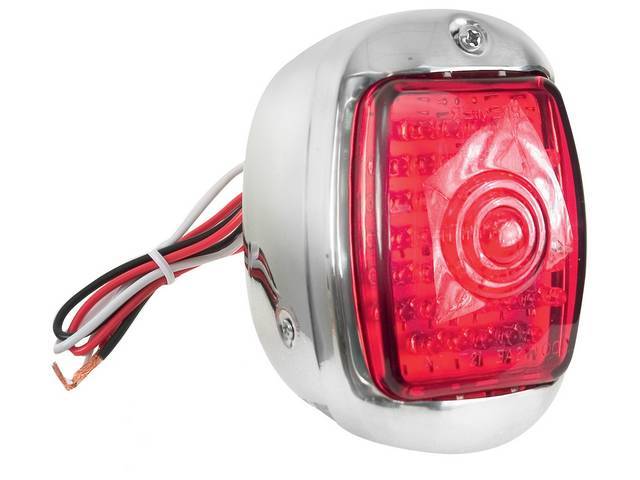 Tail Light Assembly, LED, RH, incl stainless housing, reproduction