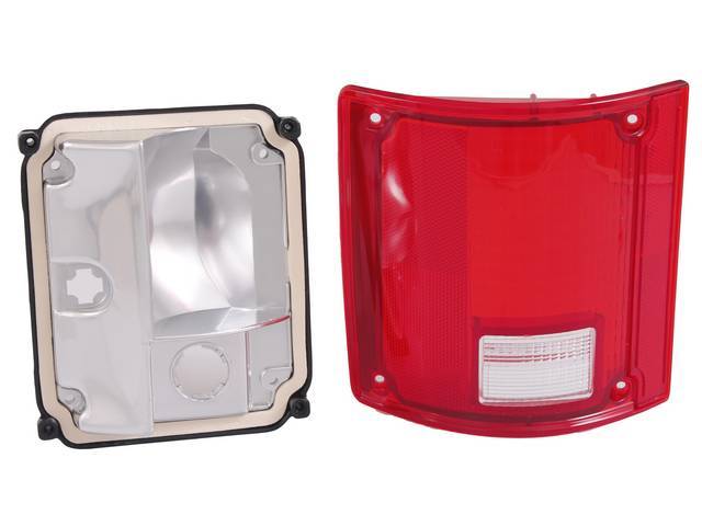 Tail Light Assembly, LH, Includes Lens and housing w/o chrome trim, reproduction