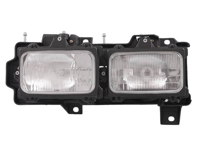 HEAD LIGHT ASSY, Dual, SAE sealed beam, LH, incl bracket