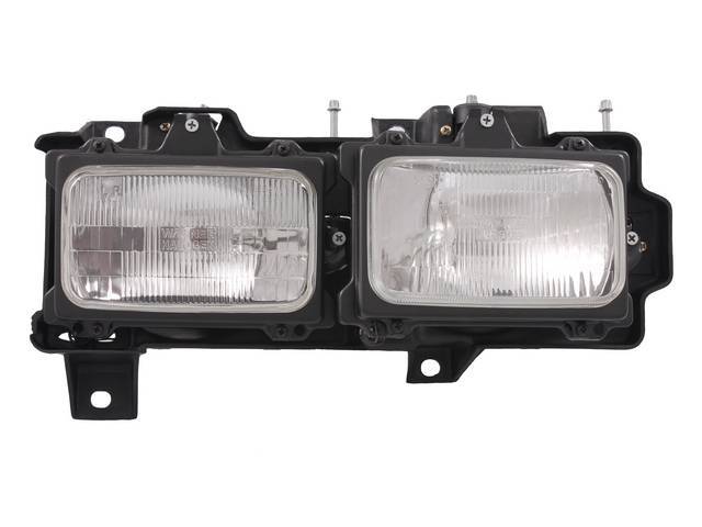 HEAD LIGHT ASSY, Dual, SAE sealed beam, RH, incl bracket