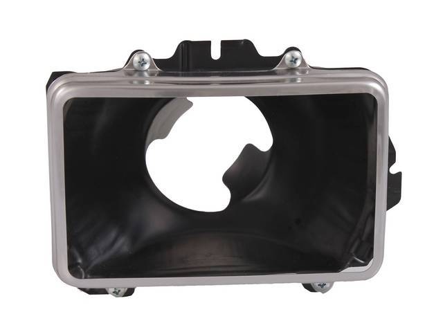 Head Light Ring, upper / outer bucket, dual, rect design, LH, incl outer ring, reproduction