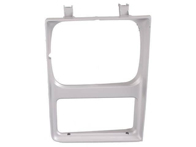 Single Opening Head Light Bezel, Light Argent, RH / Passenger Side reproduction