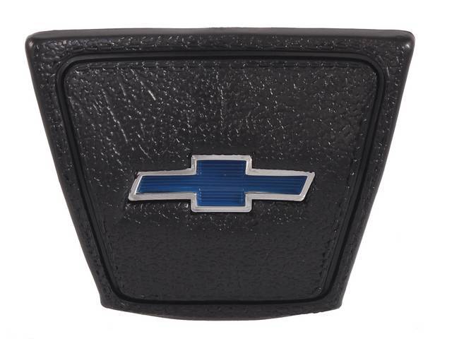 Horn Cap, *BOWTIE*, Black base w/ blue bowtie emblem in the center, reproduction