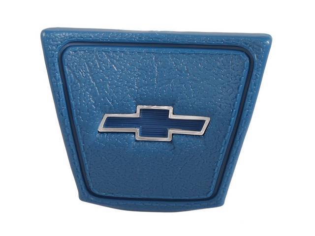 Horn Cap, *BOWTIE*, Blue base w/ blue bowtie emblem in the center, reproduction