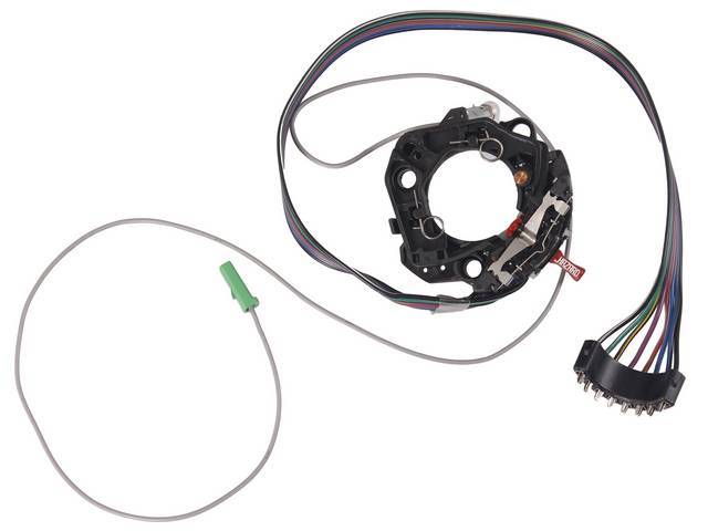 Turn Signal Switch, incl correct red *HAZARD* knob, Reproduction