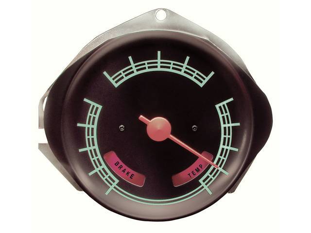 Fuel Quantity Gauge, red pointer w/ aqua markings, reproduction