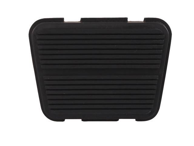 Brake Pedal / Clutch Pedal Pad, Deluxe Horizontal Line Pattern, Black Rubber, reproduction