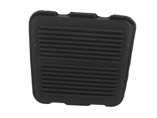 Parking Brake Pedal Pad, Deluxe Horizontal Line Pattern, Black Rubber, reproduction