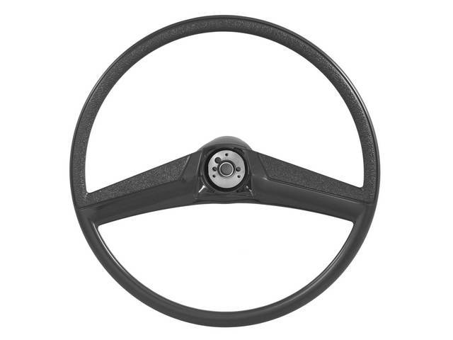 Steering Wheel, Black, OE 17.5 inch Diameter, reproduction