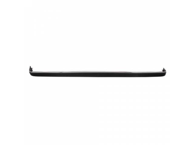 Front Bumper Impact Strip, 1-Piece design, Black injection molded plastic w/ chrome strip, reproduction