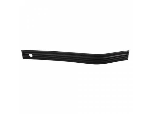 Front Bumper Impact Strip, LH, Black injection molded plastic, 2-Piece design, reproduction