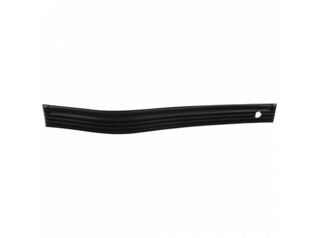 Front Bumper Impact Strip, RH, Black injection molded plastic, 2-Piece design, reproduction