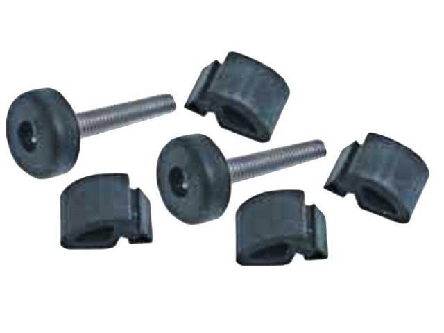 Hood Bumper Kit, (6) incl four side bumpers and two front bumpers w/ adjustment studs, reproduction