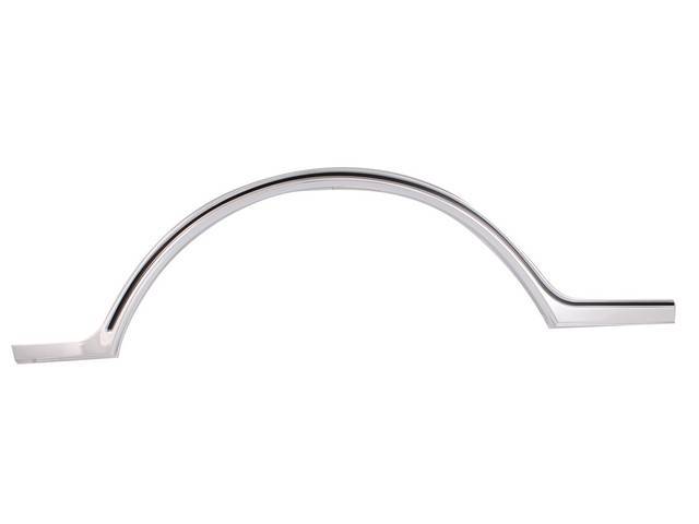MOLDING, Wheelhouse, Front Arch, LH, aluminum construction featuring polished outer lip w/ center black accent, does not incl screws, repro