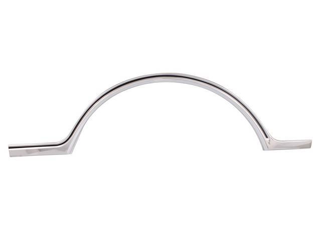 MOLDING, Wheelhouse, Front Arch, RH, aluminum construction featuring polished outer lip w/ center black accent, does not incl screws, repro