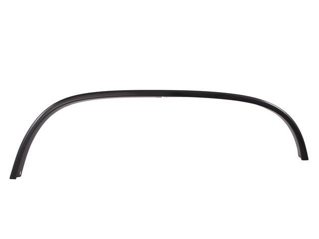 Wheelhouse Molding, Front Opening (half), RH, aluminum in black finish, incl mounting screws, reproduction