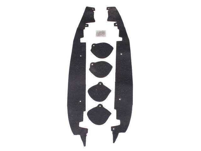 Front Inner Fender Dust Shied Set, (6) incl six rubber shields and staples, reproduction