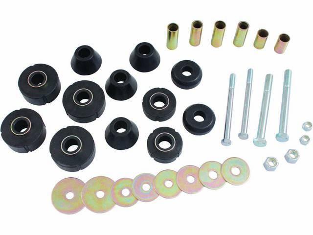 Cab to Frame Mounting Kit, incl all pads, hardware and radiator support mounts, repro