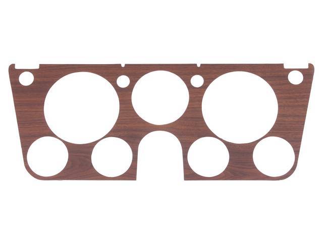 Dash / Instrument Bezel Applique, Woodgrain, w/ gauges, reproduction