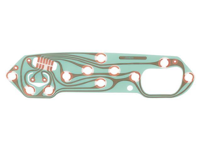 Printed Circuit Board, W/ 3 Hole Dash Cluster w/ Warning Lights, reproduction